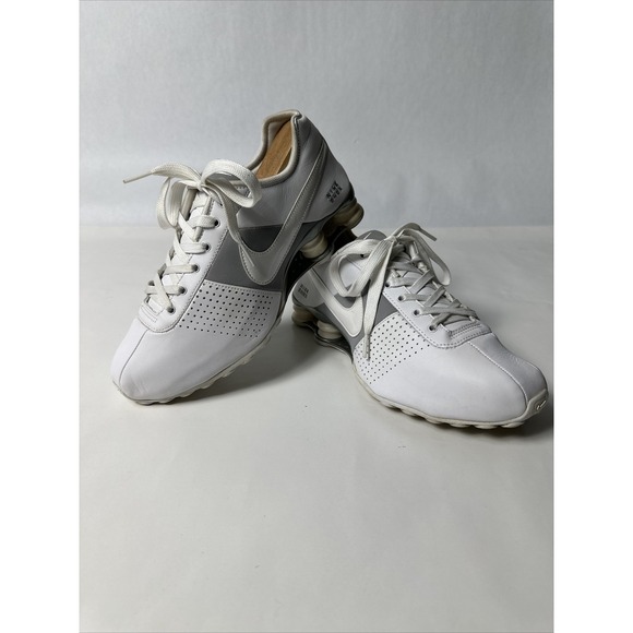 Nike Shoes - Nike Shox Deliver 317549-112 Women's White/Grey Leather Sneakers Shoes Size 8.5